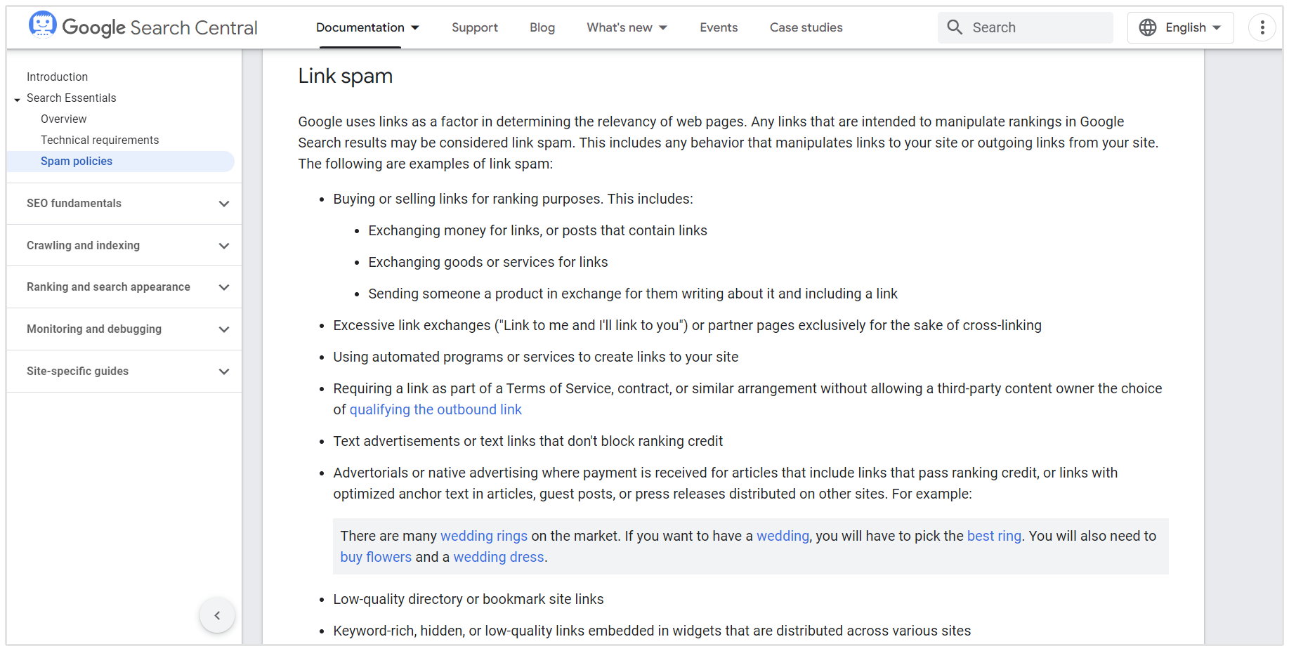 Google Link Richtlinien